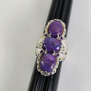 Sterling Silver 925 Elegant Purple Sugilite Stone Ring
